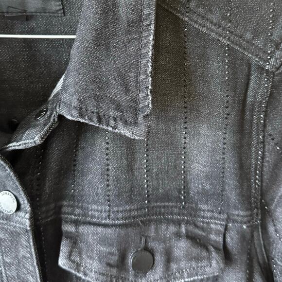 Embellished Liverpool Los Angeles LM1004R8 Classic Jean Jacket, Black, Large - Picture 9 of 14